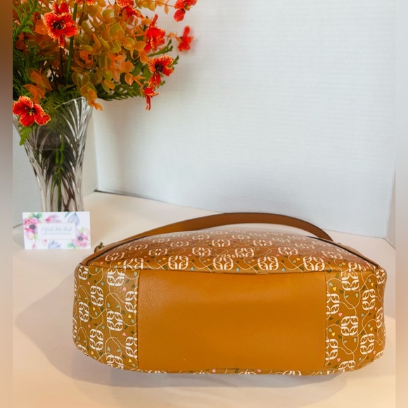 FOSSIL Top Handle SKYLER Signature Crossbody Bag Saddle/Tan Brass Hardware - Picture 14 of 16